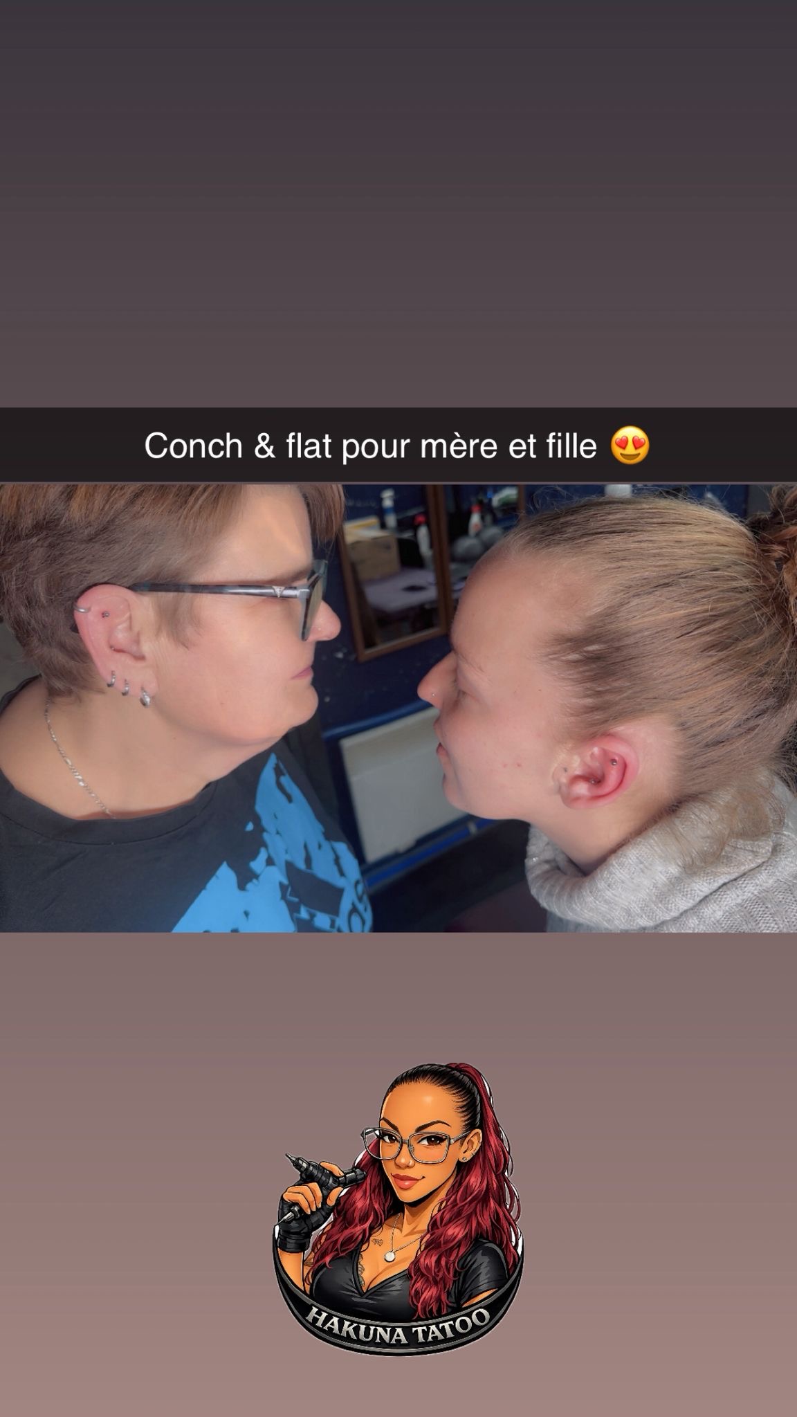 Piercing conch et flat réalisé chez Hakuna Tatoo Arpajon